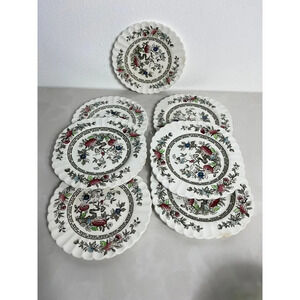 7Pcs J & G MEAKIN English Staffordshire Classic White Kashmir Dessert Plates